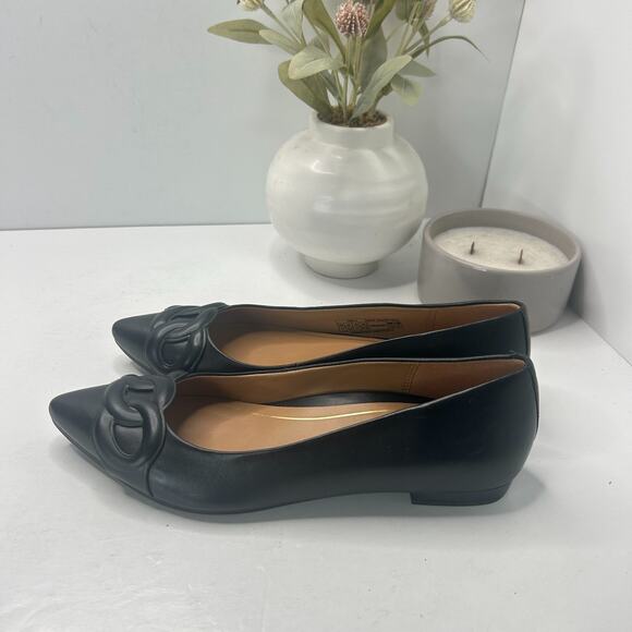 Vionic Arielle Flat Black Leather Pointed Toe Slip On Shoes Women's US 7 NWOB - Picture 3 of 9
